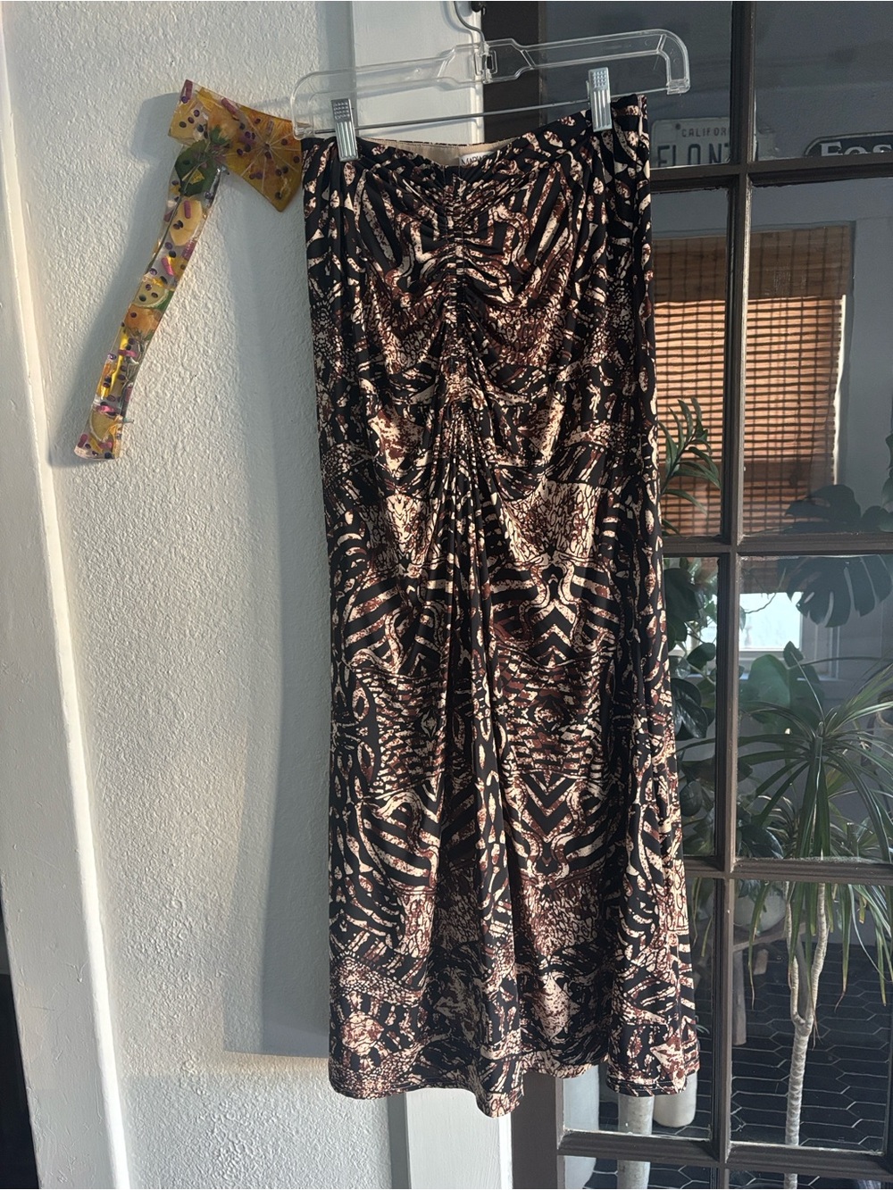 Maria Cher Animal Print Slim Skirt